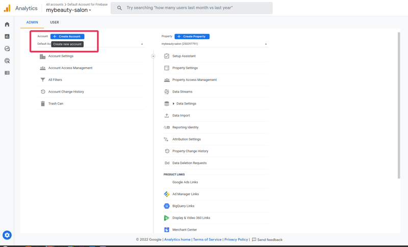 create account google analytics